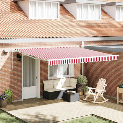 Retractable Awning Red and White 400 x 300 cm