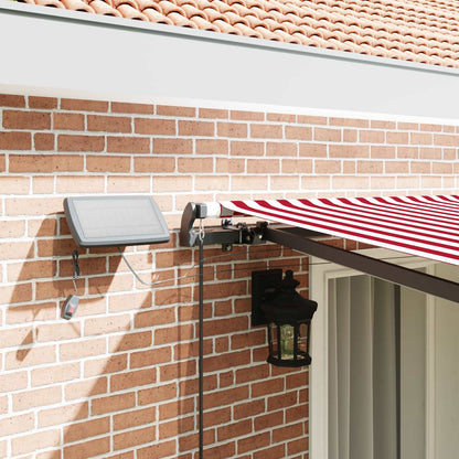 Retractable Awning Red and white 400 x 350 cm Fabric