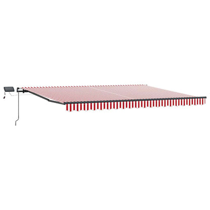 Retractable Awning Red and white 400 x 350 cm Fabric
