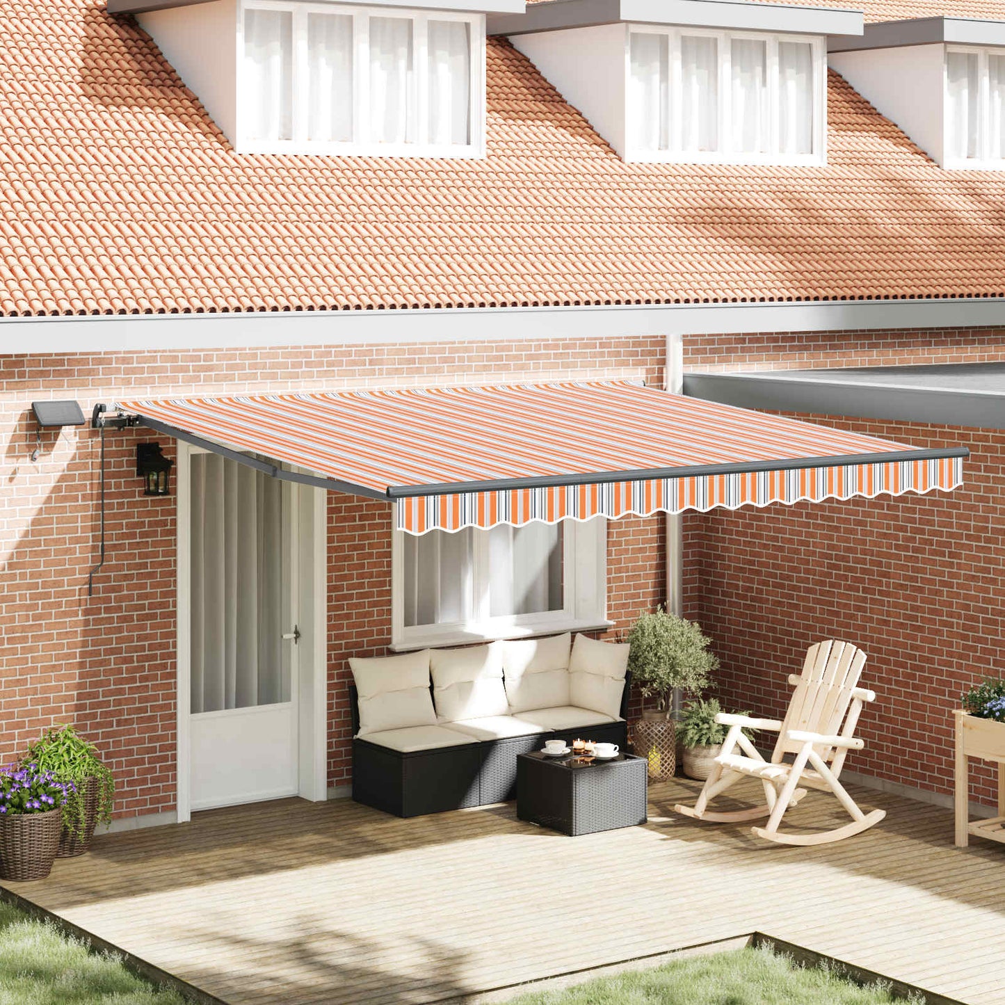 Retractable Awning Multicolour 400 x 350 cm