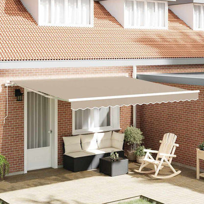 Awning Manual Beige 400 x 350 cm Polyester and Metal