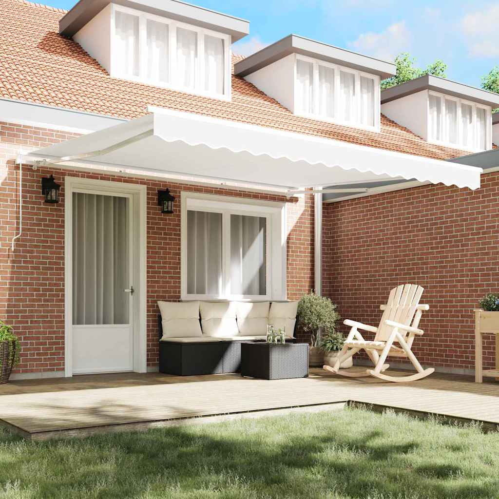 Awning Manual White 400 x 350 x 165 cm Polyester and Metal