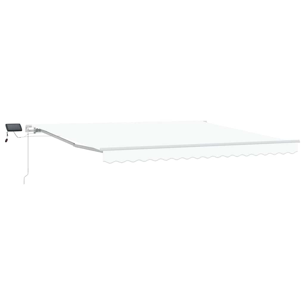 Retractable Awning White 400 x 300 cm Fabric and Aluminium