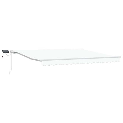 Retractable Awning White 400 x 300 cm Fabric and Aluminium