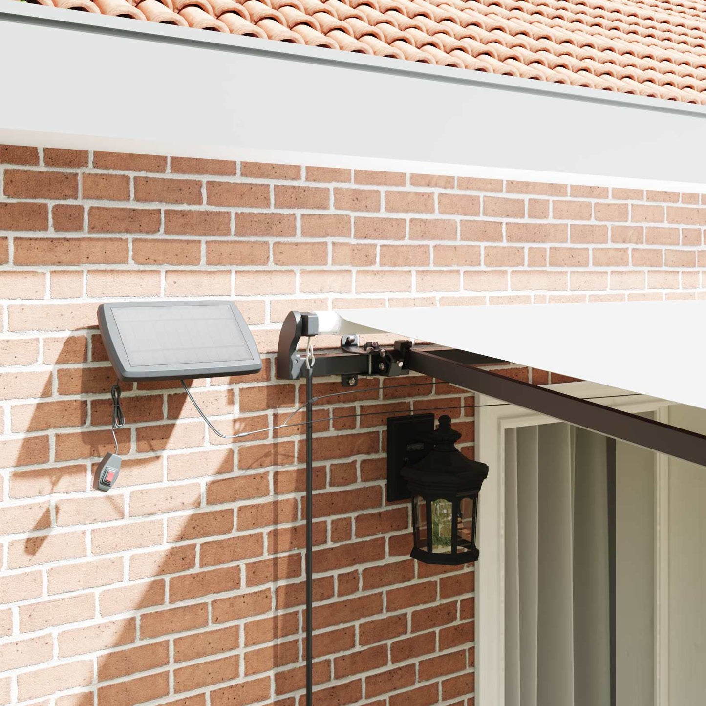 Retractable Awning White 400 x 350 cm Fabric and Aluminium