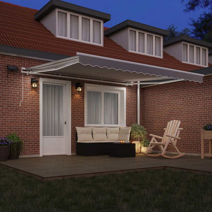 Retractable Awning Light Grey 400 x 300 cm Fabric and Aluminium