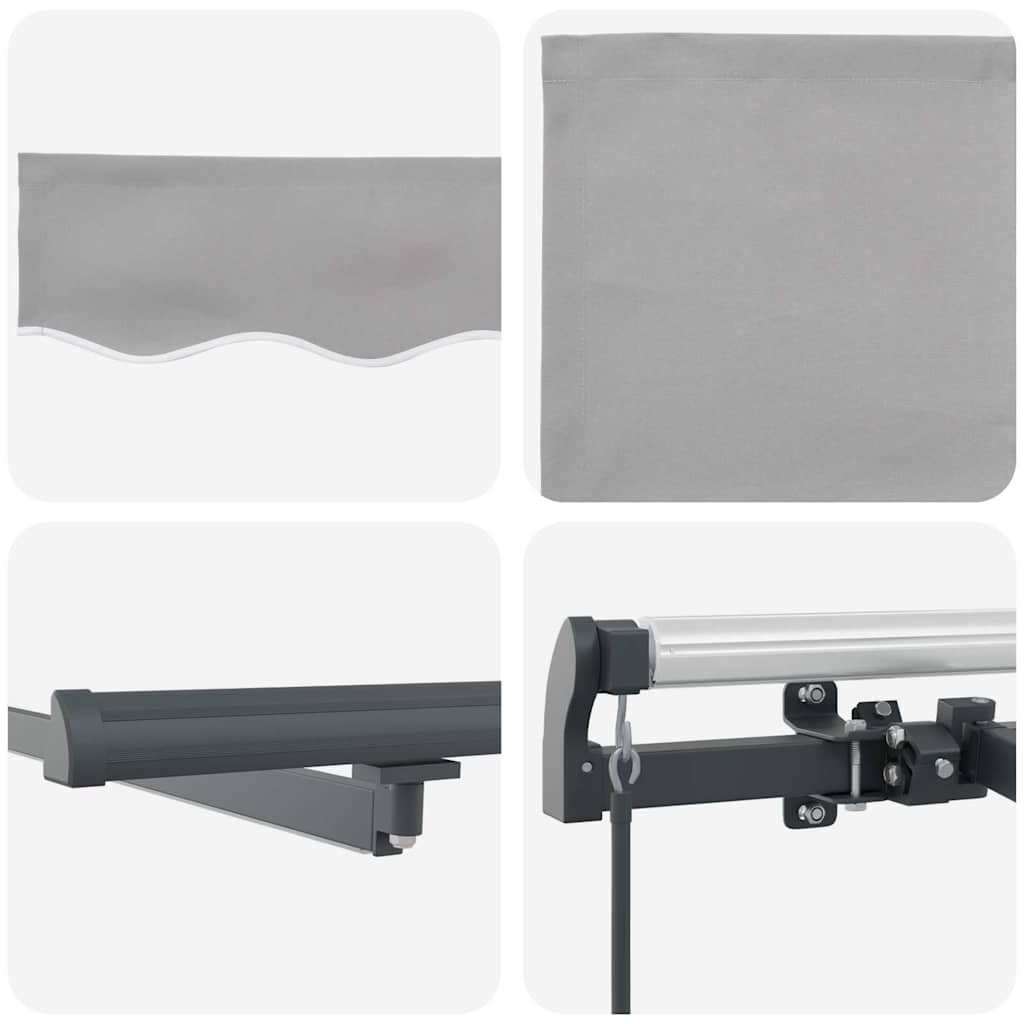 Retractable Awning Light Grey 400 x 350 cm Fabric and Aluminium