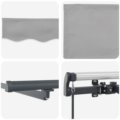 Retractable Awning Light Grey 400 x 350 cm Fabric and Aluminium