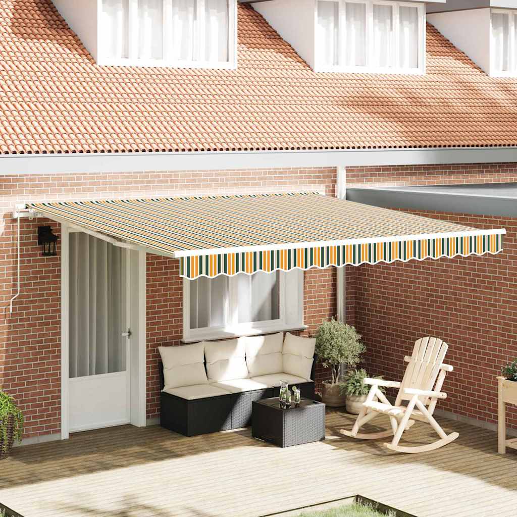 Retractable Awning Green 400 x 350 cm Polyester and Aluminium