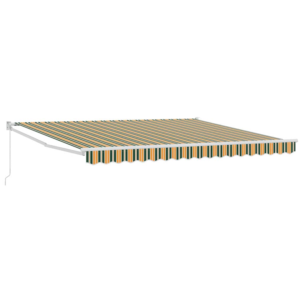 Retractable Awning Green and White 400 x 350 x 165 cm