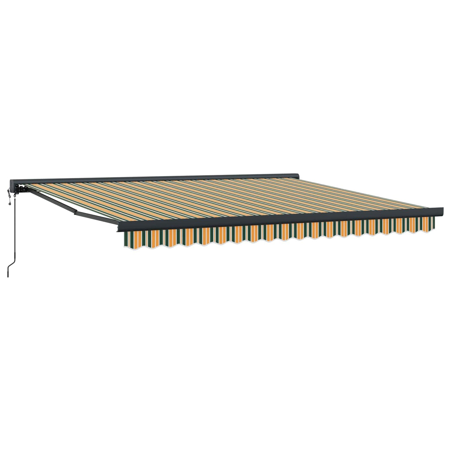 Retractable Awning Green and White 400 x 350 cm