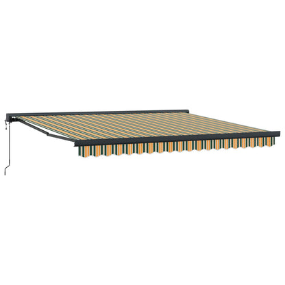 Retractable Awning Green and White 400 x 350 cm
