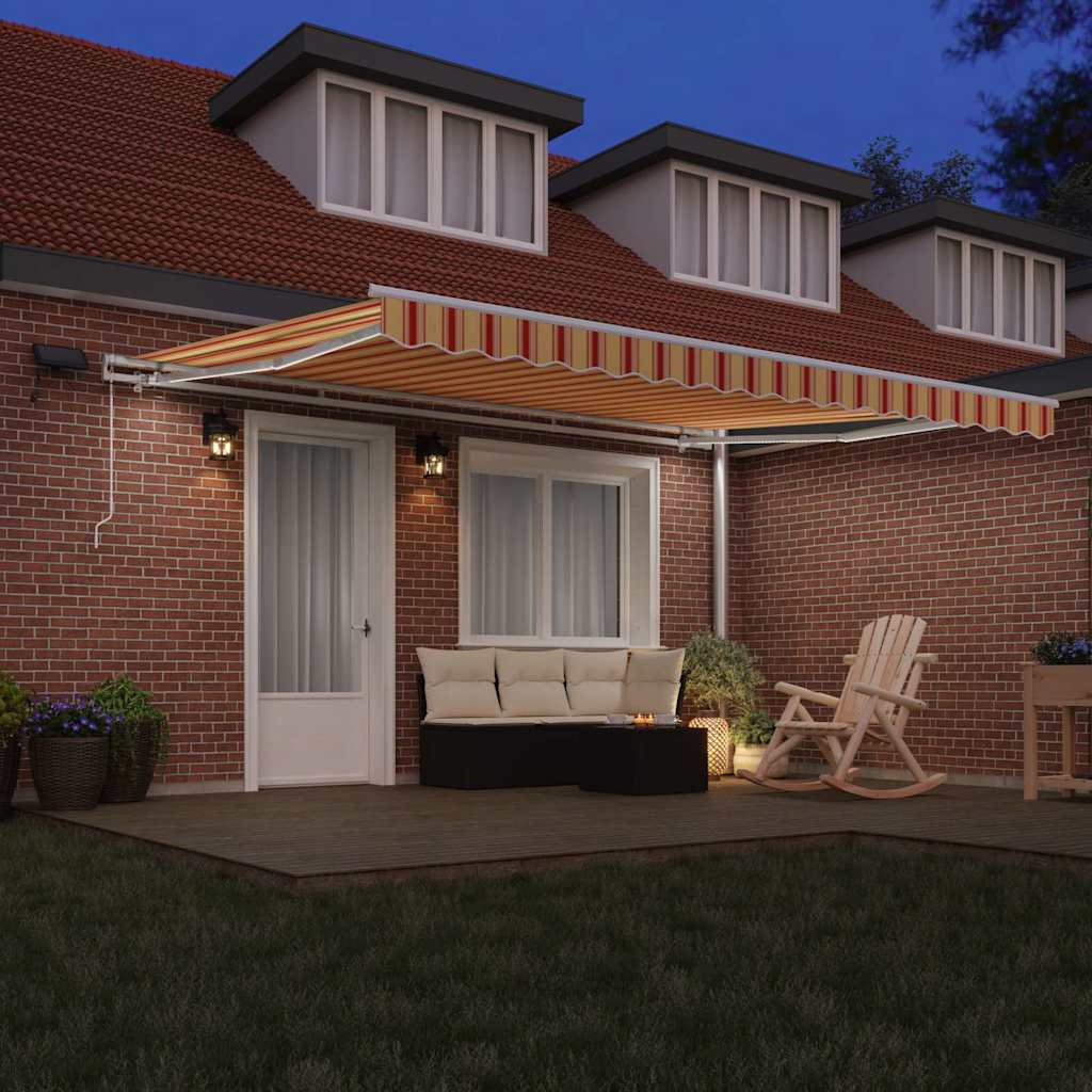 Retractable Awning Yellow and Orange 450 x 300 cm