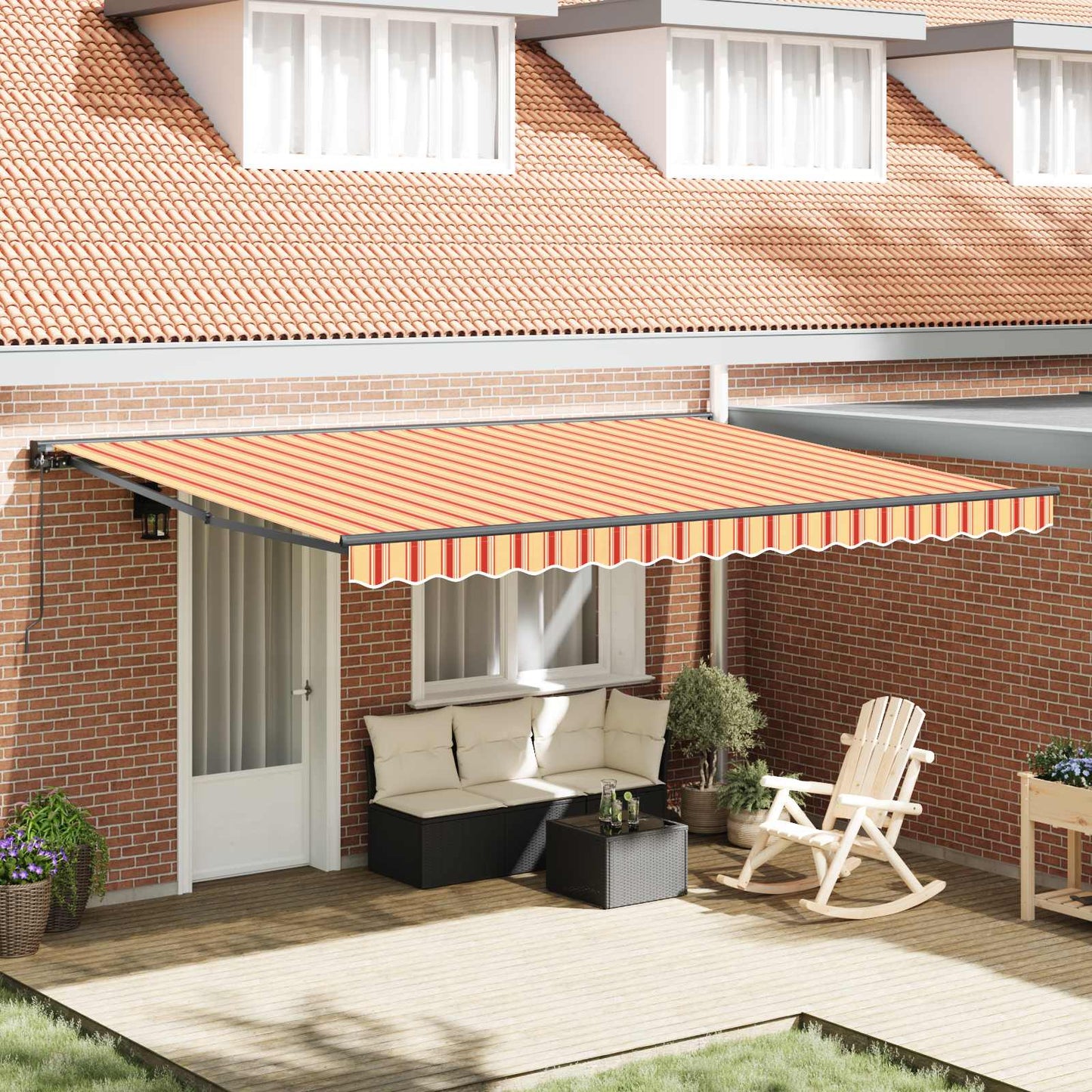 Awning Frame Multicolour 450 x 300 cm Polyester with PU coating