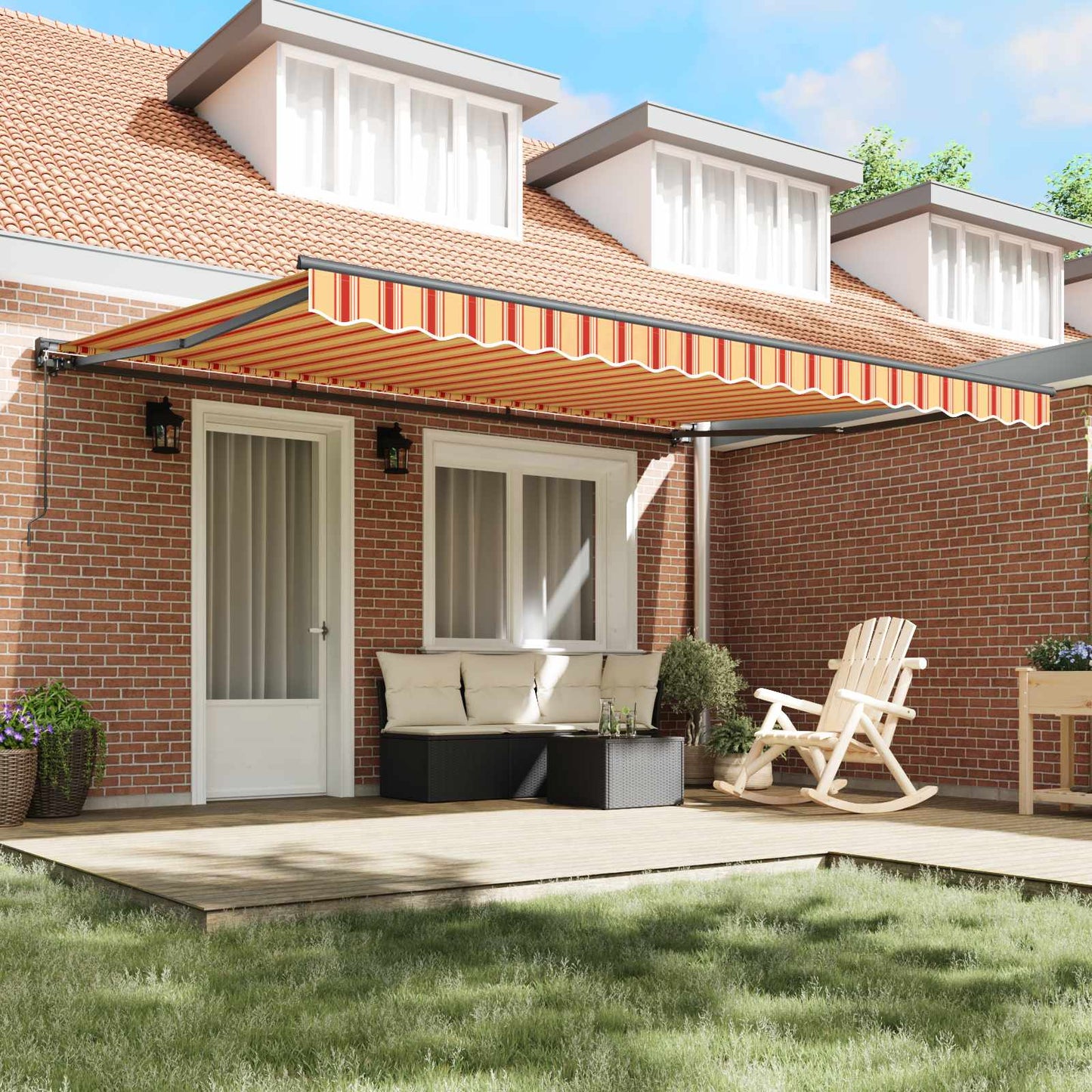 Awning Frame Multicolour 450 x 300 cm Polyester with PU coating