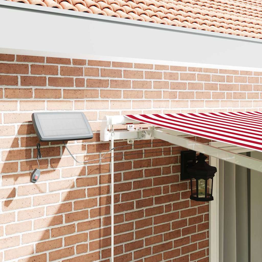 Retractable Awning Red and White 450 x 300 cm