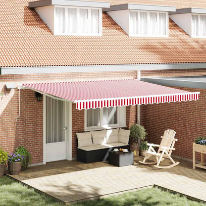 Retractable Awning Red and White 450 x 300 cm