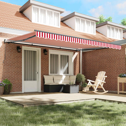Retractable Awning Red and White 450 x 300 cm