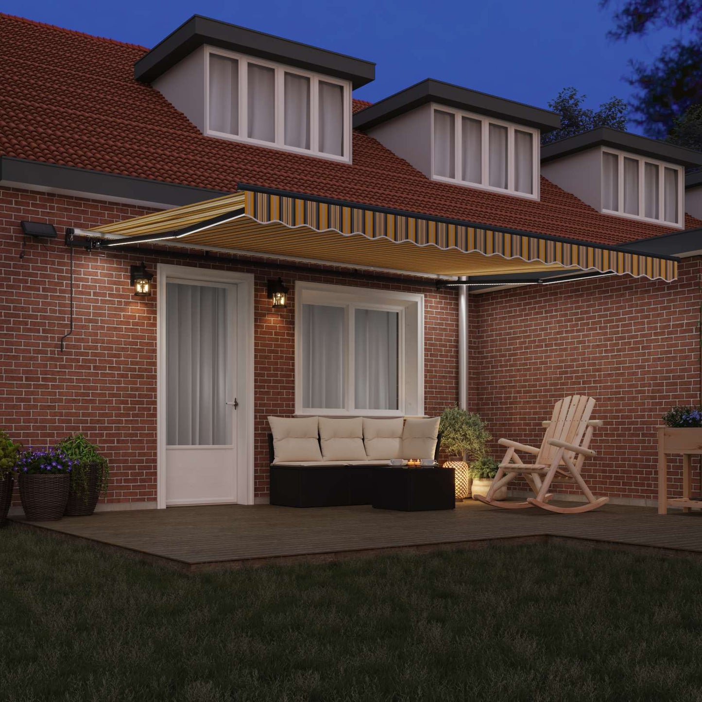 Retractable Awning Multicolour 450 x 300 cm