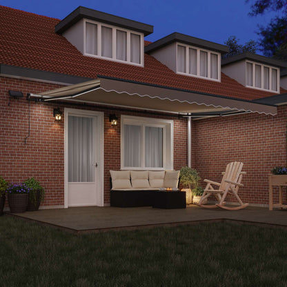 Retractable Awning Beige 450 x 300 cm Fabric and Aluminium