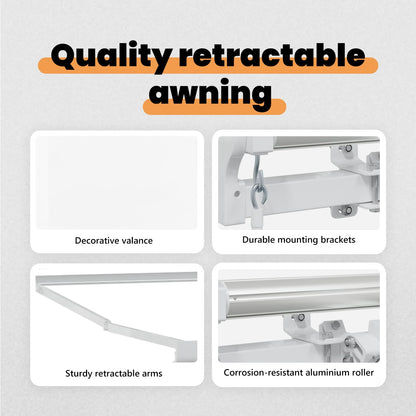 Retractable Awning White 450 x 300 x 165 cm