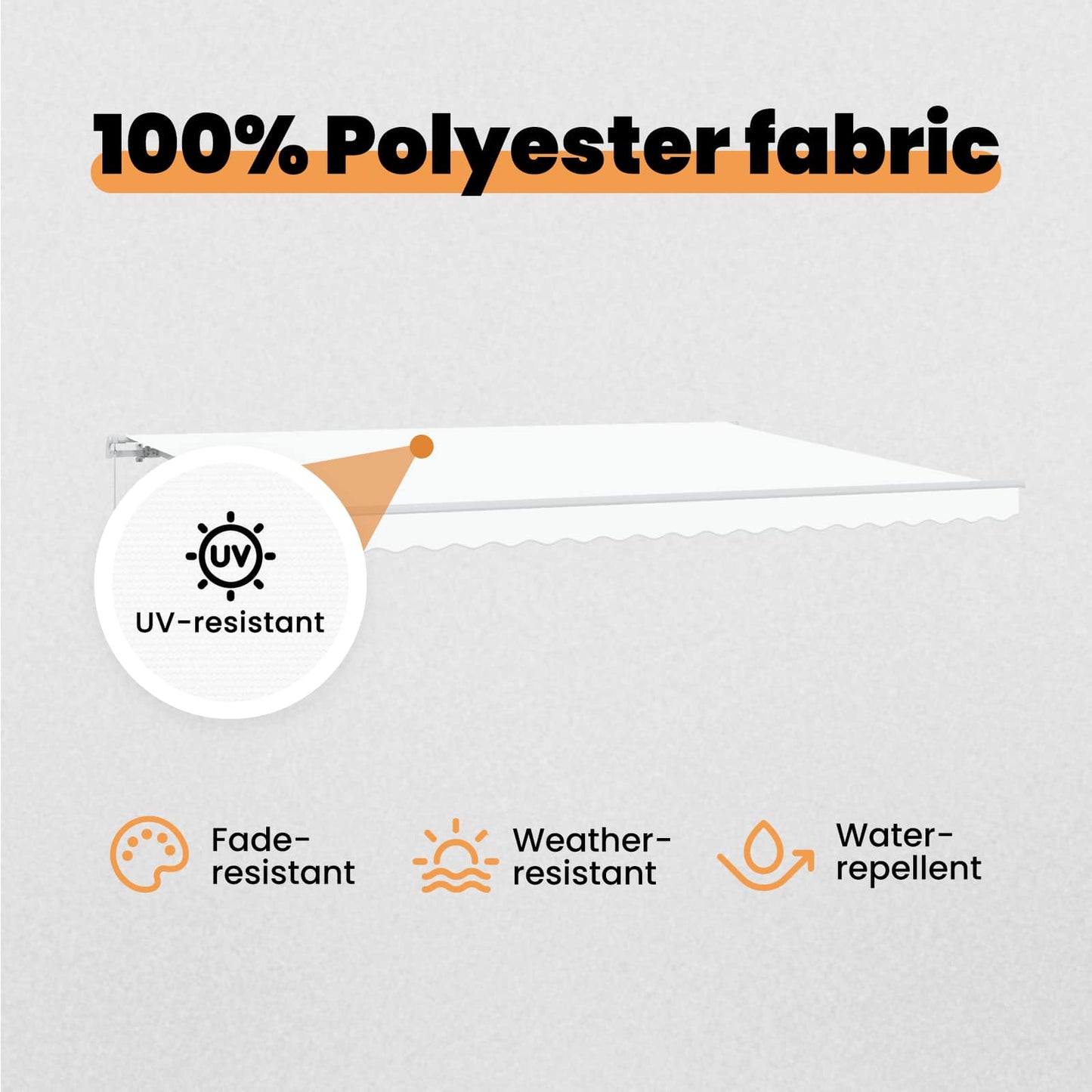 Retractable Awning White 450 x 300 x 165 cm
