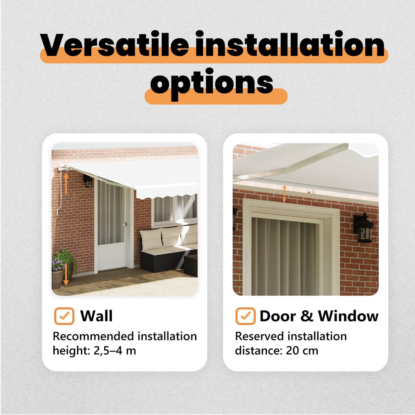 Retractable Awning White 450 x 300 x 165 cm