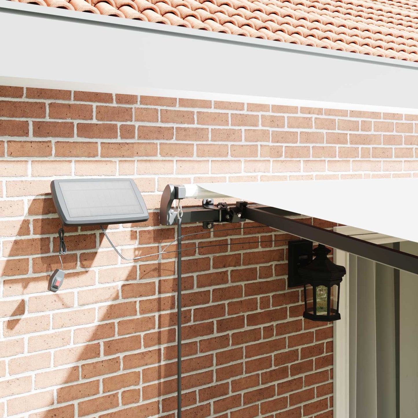 Retractable Awning White 450 x 300 cm Fabric and Aluminium