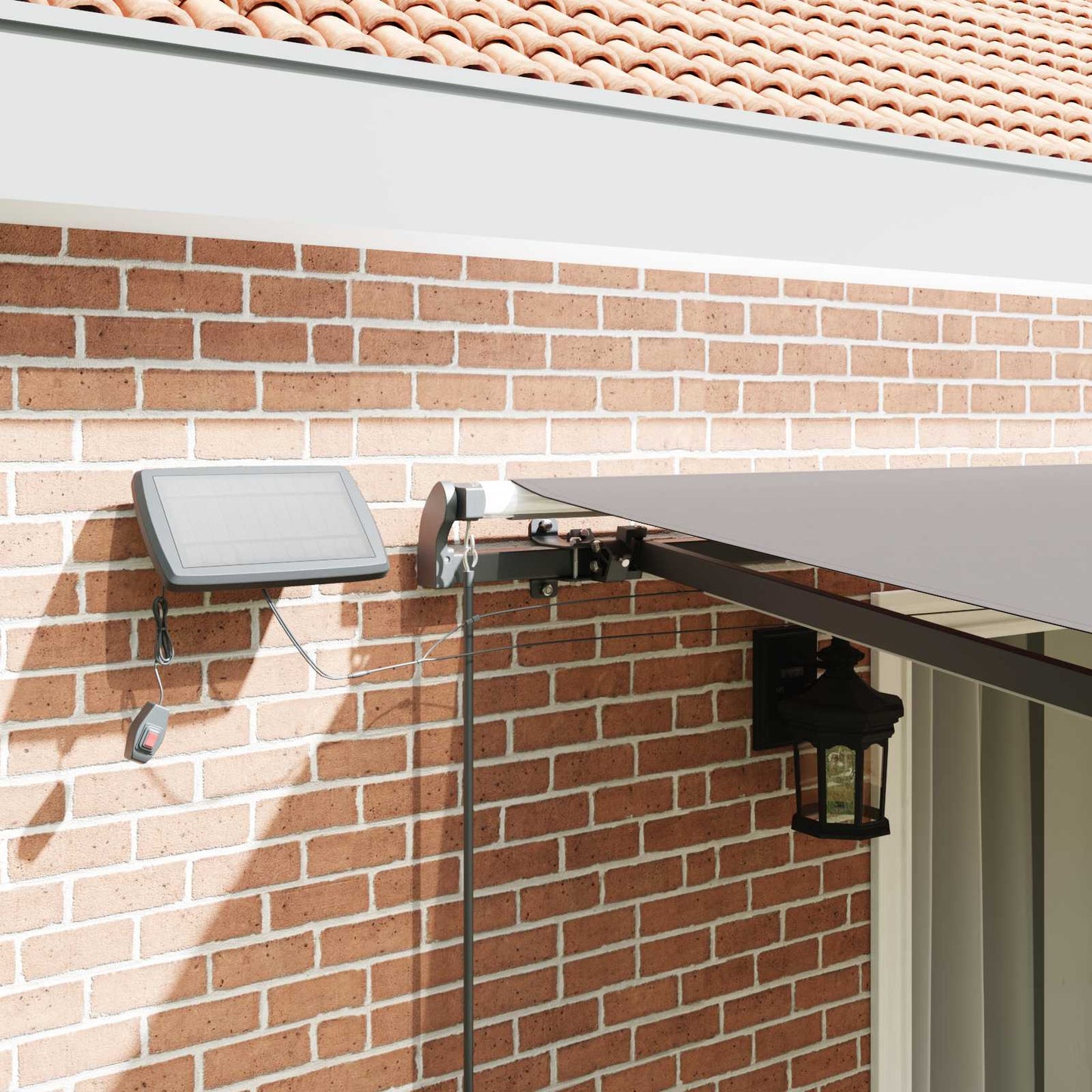 Retractable Awning Light Grey 450 x 300 cm Fabric and Aluminium