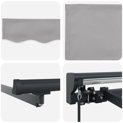 Awning Frame Light Grey 450 x 300 cm Polyester with PU coating