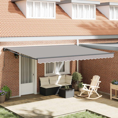 Awning Frame Light Grey 450 x 300 cm Polyester with PU coating