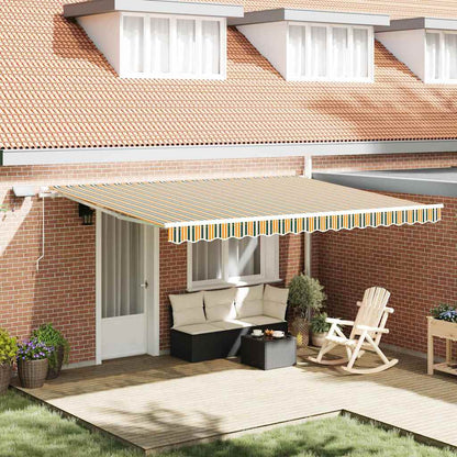 Retractable Awning Green and yellow 450 x 300 cm