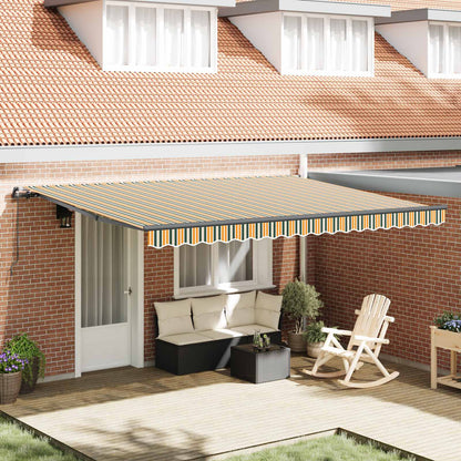 Retractable Awning Green and yellow 450 x 300 cm