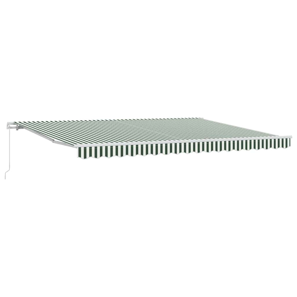Retractable Awning Green and White 450 x 300 x 165 cm