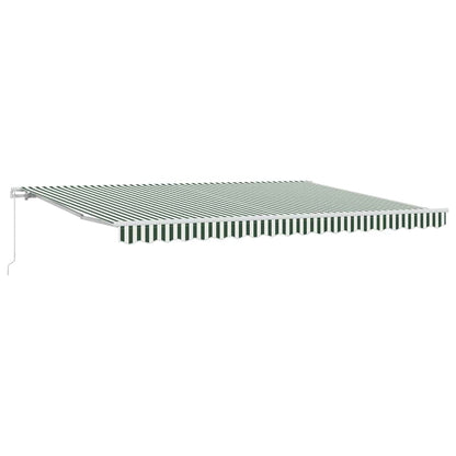 Retractable Awning Green and White 450 x 300 x 165 cm