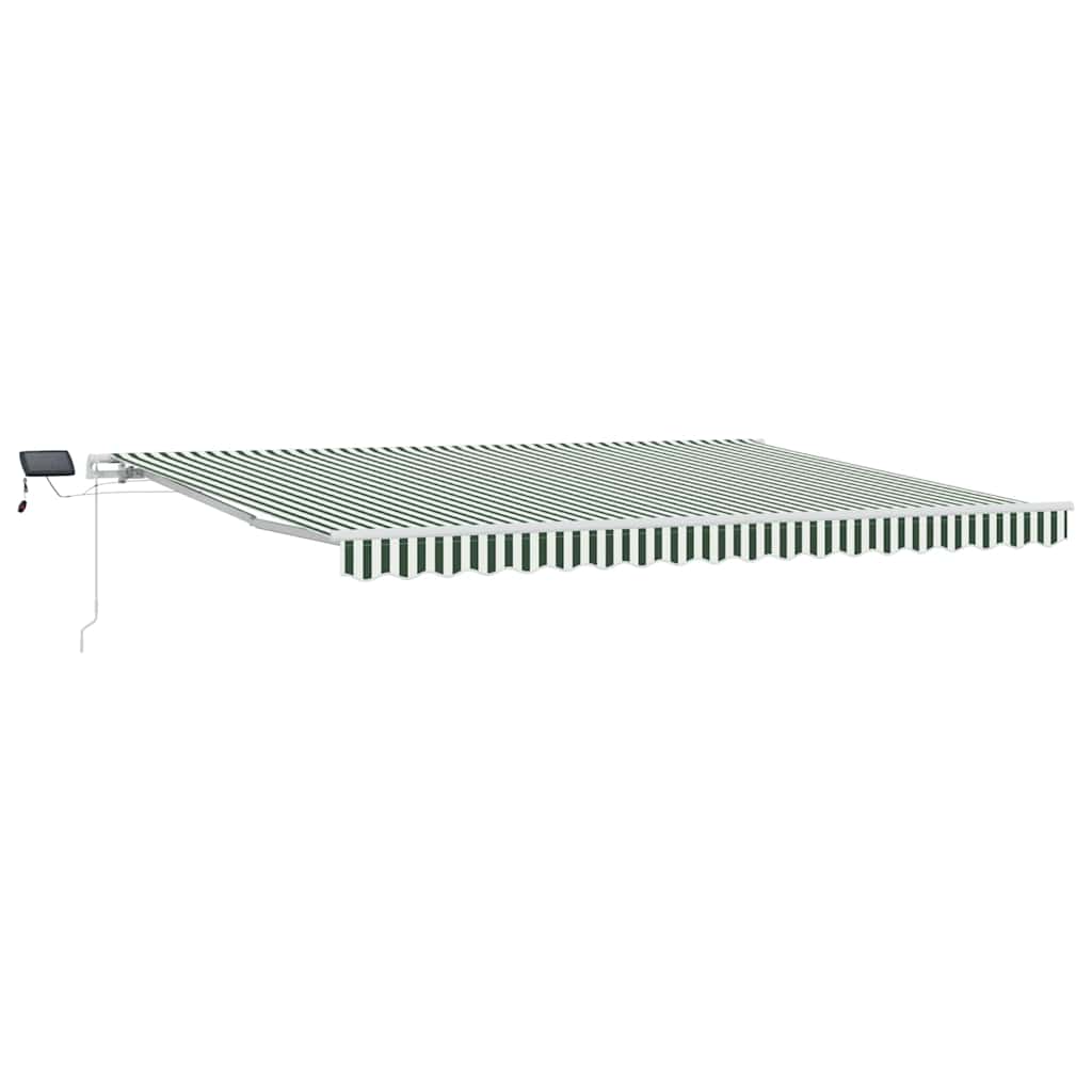 Retractable Awning Green and White 450 x 300 cm