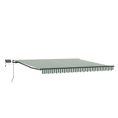 Retractable Awning Green and White 450 x 300 cm