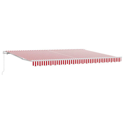 Awning Retractable Red and White 450 x 350 x 165 cm Polyester