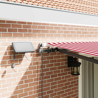 Retractable Awning Red and white 450 x 350 cm Fabric