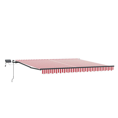 Retractable Awning Red and White 450 x 350 cm