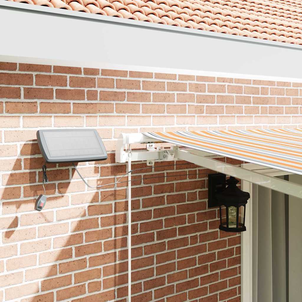 Retractable Awning Multicolour 450 x 350 cm Fabric and Steel