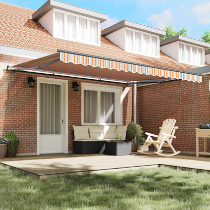 Retractable Awning Multicolour 450 x 350 cm Polyester and Steel