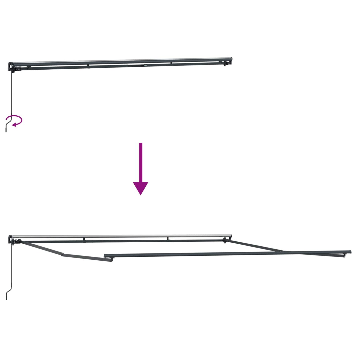 Retractable Awning Multicolour 450 x 350 cm Polyester and Steel