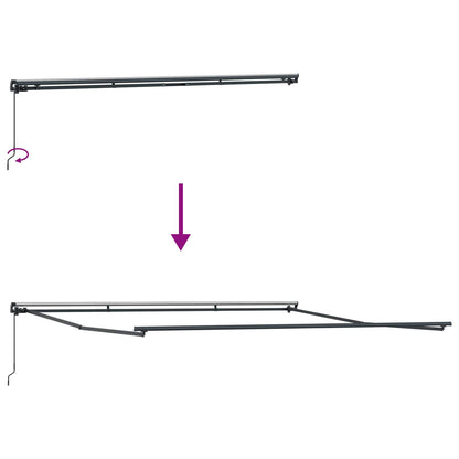 Retractable Awning Multicolour 450 x 350 cm Polyester and Steel