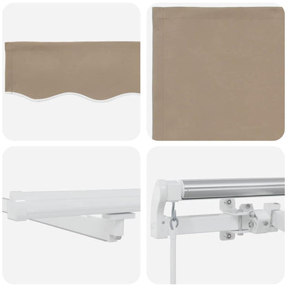 Retractable Awning Beige 450 x 350 cm Fabric and Aluminium