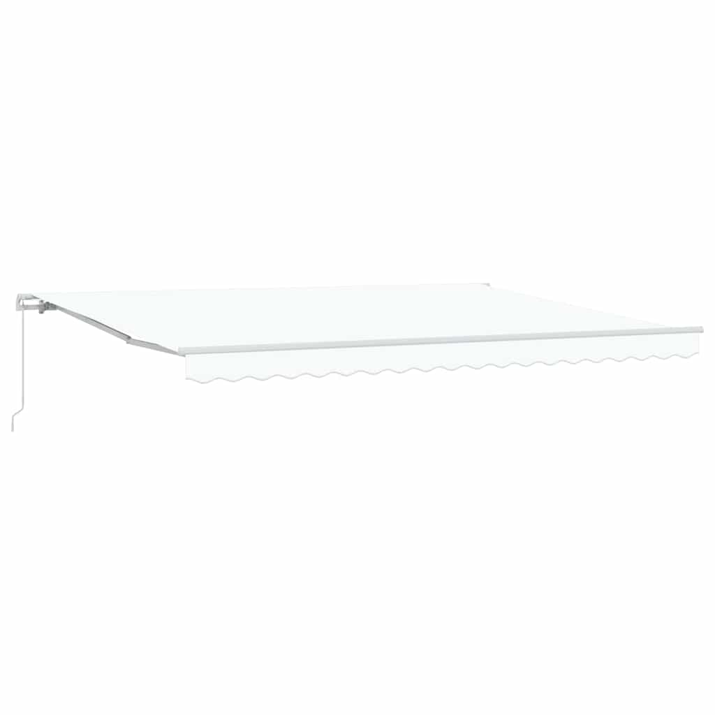 Awning Retractable Manual White 450 x 350 x 165 cm Polyester