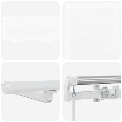 Retractable Awning White 450 x 350 cm Fabric and Steel