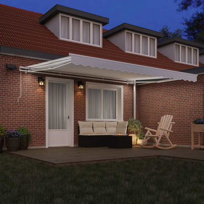 Retractable Awning White 450 x 350 cm Fabric and Steel