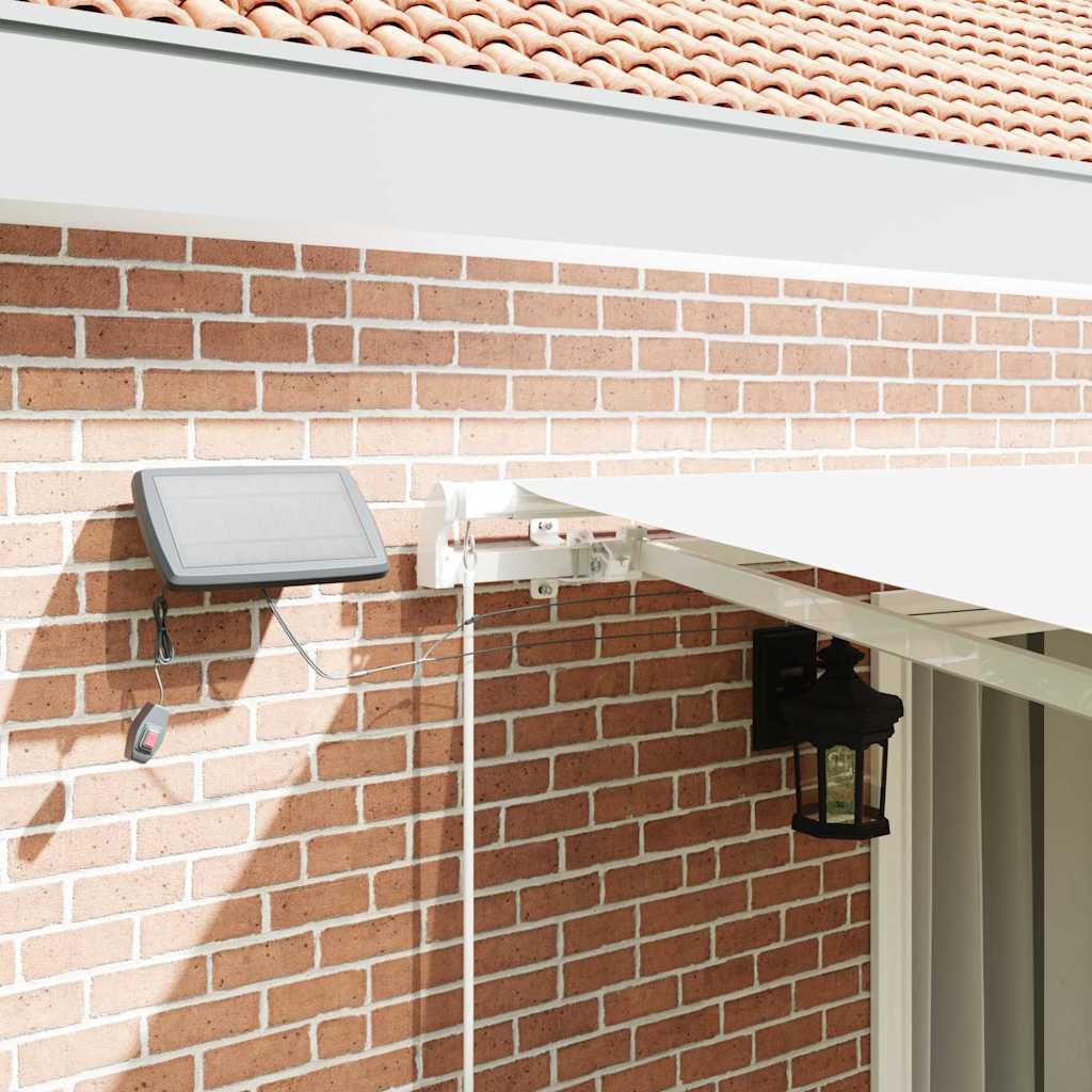 Retractable Awning White 450 x 350 cm Fabric and Steel