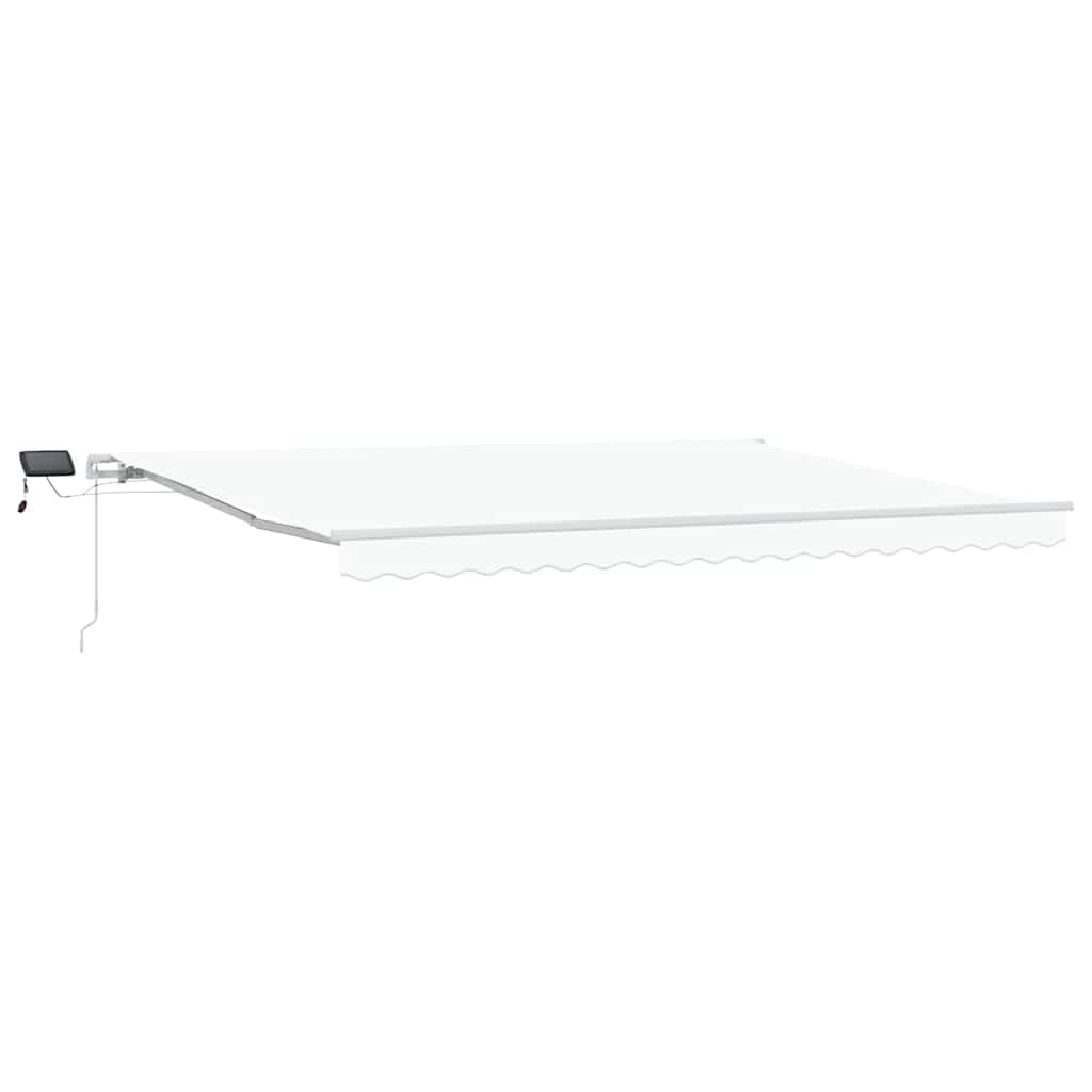 Retractable Awning White 450 x 350 cm Fabric and Steel